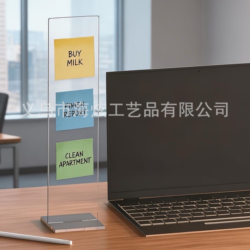 Cross-Border Transparent Acrylic Spare Board Stand Computer Screen Memo Clipboard Message Board Office Desktop Decoration