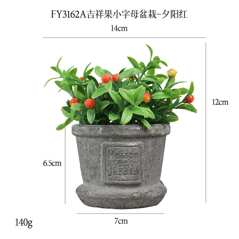 Más de 100 conjuntos de bonsáis artificiales de flores de plástico, plantas en maceta de pulpa de papel retro de gran venta transfronteriza, adornos de flores artificiales, macetas de flores falsas.