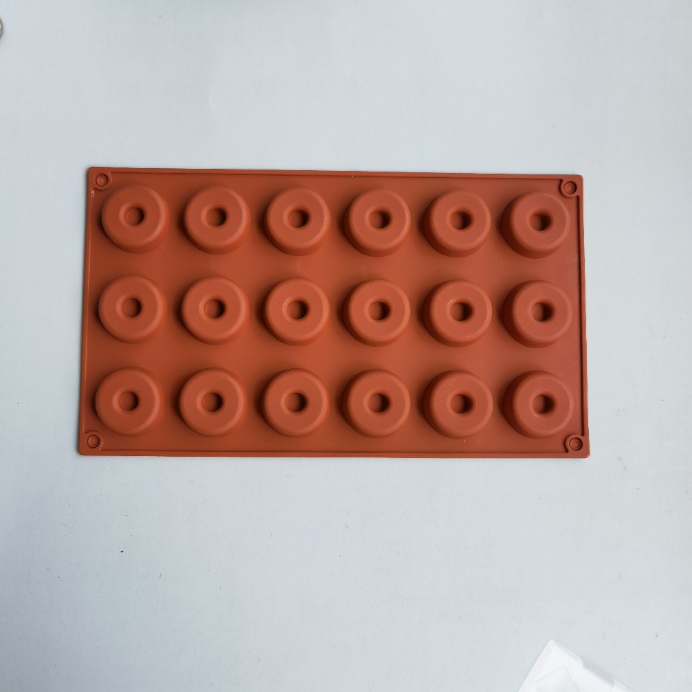 18 donuts 411 chocolate de silicona molde de helado molde de mousse pasteles gelatina molde de harina de arroz