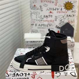 欧洲站新款高端牛皮系带透气休闲高帮板鞋外贸男鞋广州货