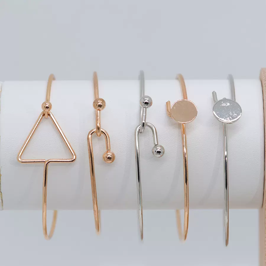 欧美跨境热销铁质手环手镯国外爆款ins风高级感冷淡风贴片手环