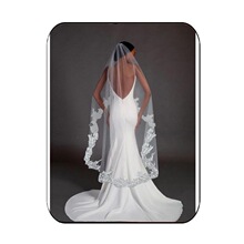 H 84127 Bridal Veil with Lace Embroidery �����^�� ���l