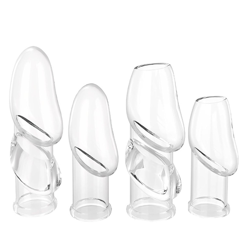 Textured TPE Glans Cover Sleeve, Thickened Enlarged Fit, Closed & Open 4-Pack — detail image 9
