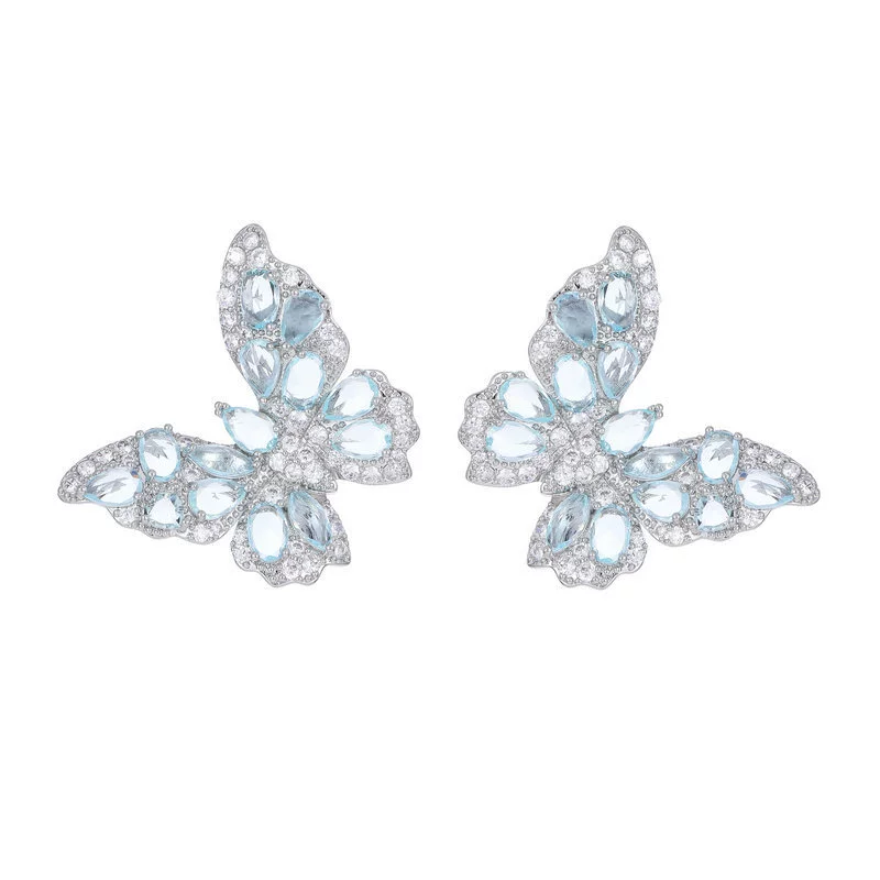Three-Dimensional Earrings, 925 Silver Posts, European Style, Multi‑color Sizes