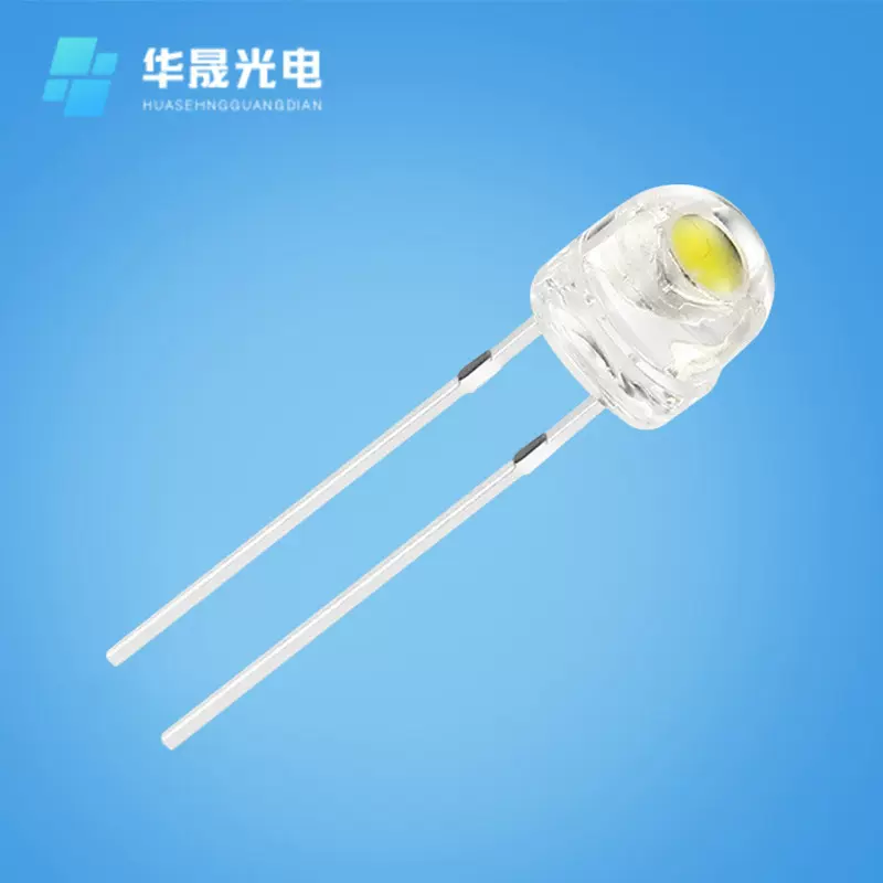 LED灯珠0.06W 直插式 5mm草帽灯f5草帽白光 20mA高亮度发光二极管