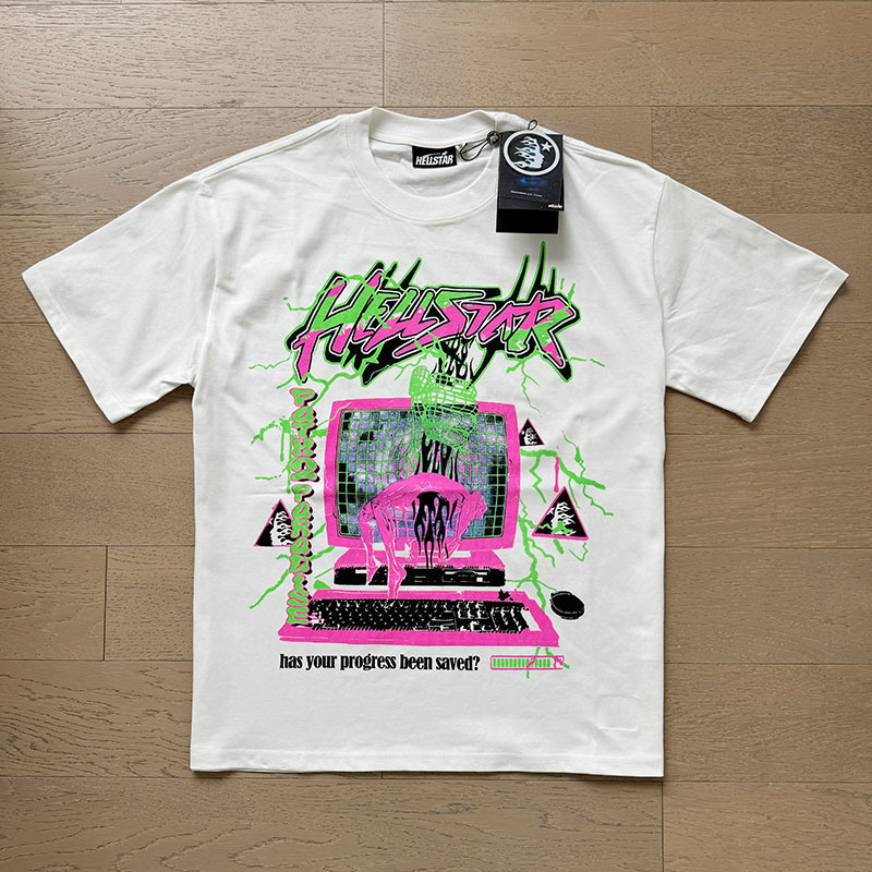 新型美潮Hの星シリーズプリント双紗純綿カジュアル男女夏カジュアルゆったり半袖tシャツ|undefined