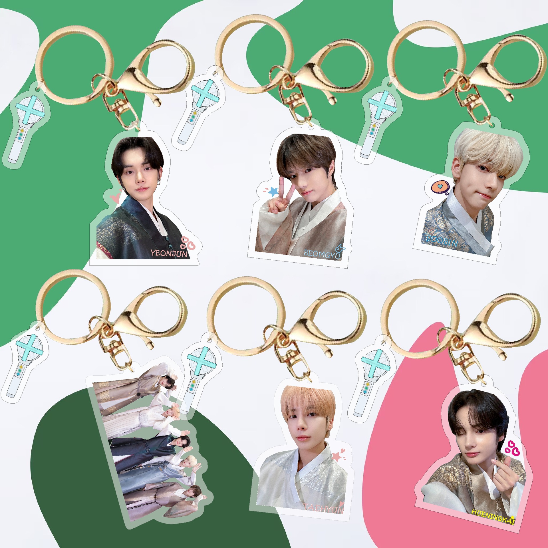 韓國TX團新款亞克力鑰匙扣新款包包掛件配件飾品明星周邊崔然竣