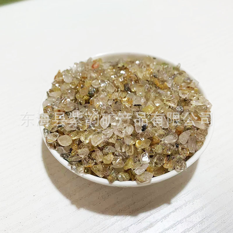 卸売り天然水晶砕石粉紫黄水晶七色水晶水槽植木鉢装飾消磁水晶砕石|undefined