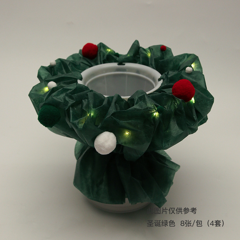 Huaxi Navidad Casa de dulces de pelo papel de embalaje de algodón leche forrado DIY ramo de regalos materiales de embalaje