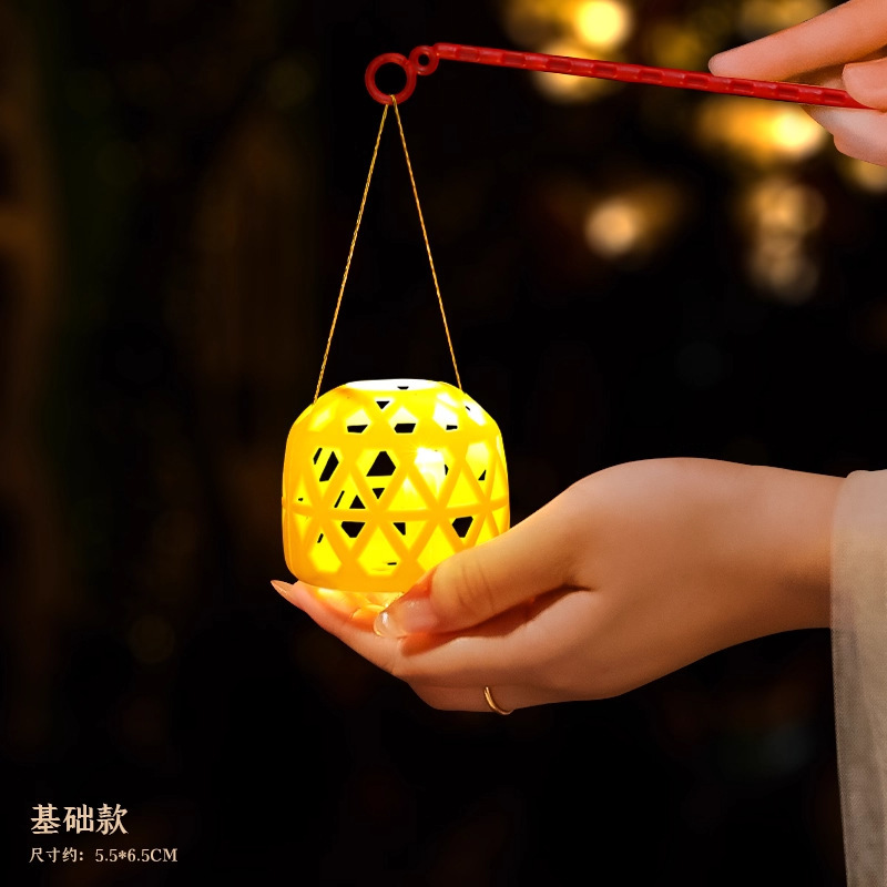 中秋竹编玉兔小灯笼2025新款装饰儿童手提花灯古风diy手工材料包|undefined