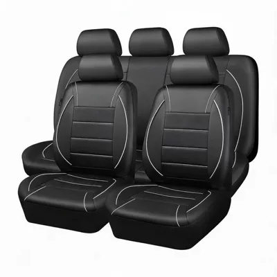 Universal seat cover: Temu best-selling leather car - the-teeth-are-white-full-nine-piece-set-for-the-vehicle