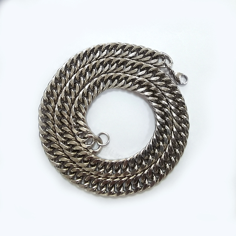 Stainless Steel Cuban Link Necklace, Durable Waterproof Chain_voghion.com