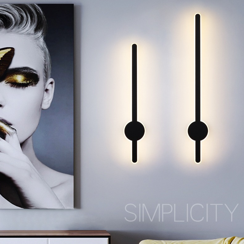 Moderno minimalista LED lámpara de pared larga espada estilo cabezal de cama dormitorio estudio sofá pared de fondo lámpara de línea doméstica