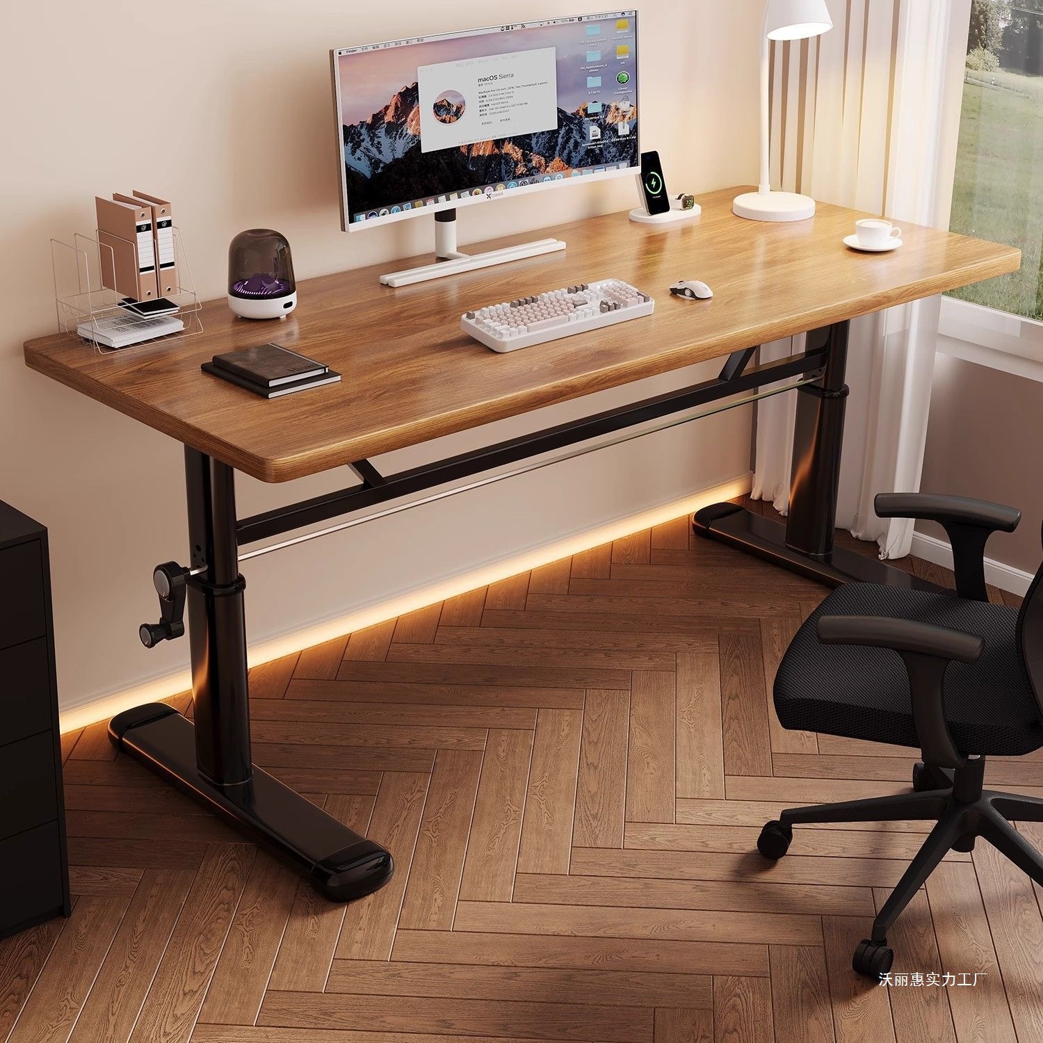 2025 New Computer Desk Hand-Operated Lifting E-Sports Table Student Desk Home Learning Writing Office Workbench