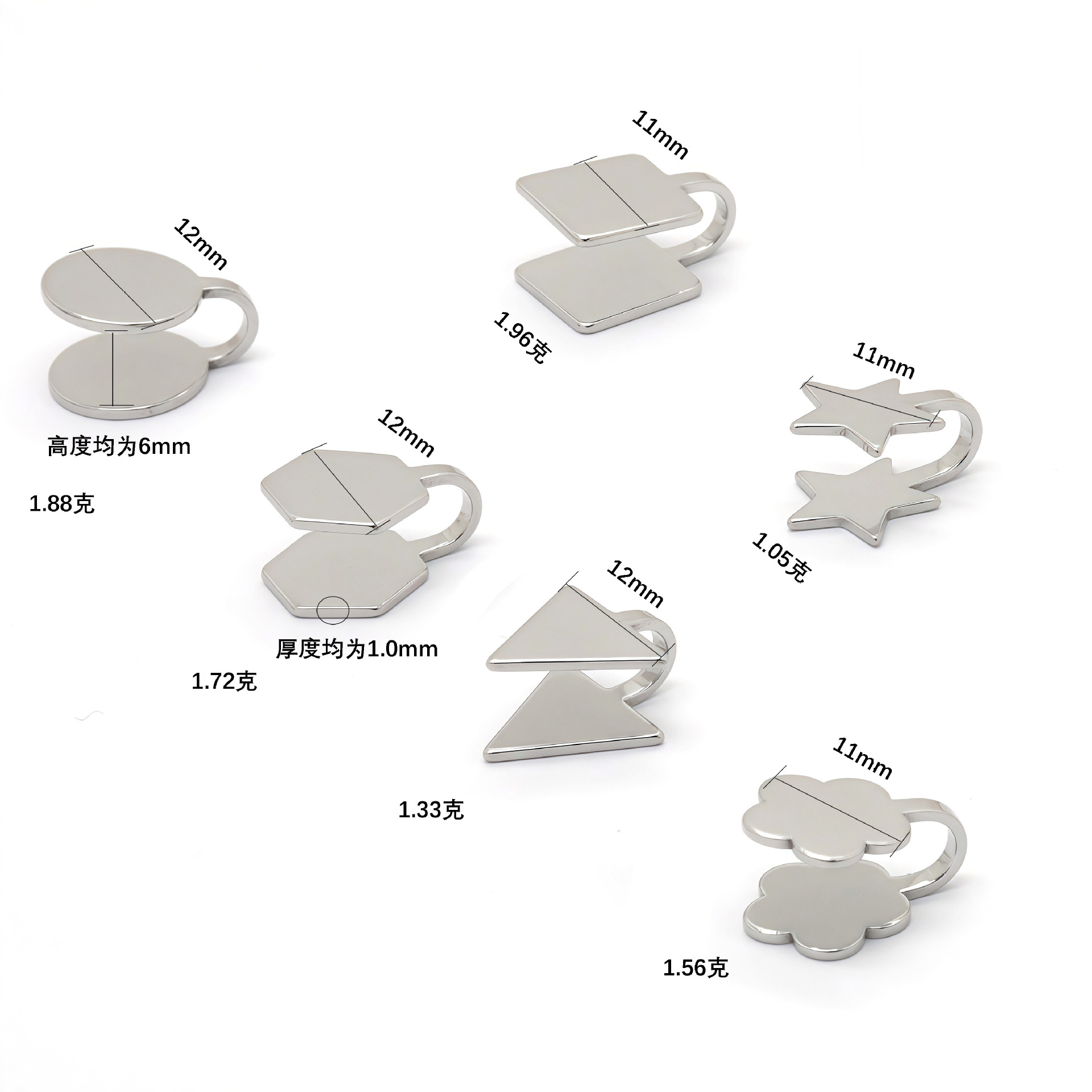 In-Stock 304 Stainless Steel Laser-Cut Non-Pierced Ear Clips, Creative Round, Star-Shaped, and Other Multi-Shaped Earrings Wholesale