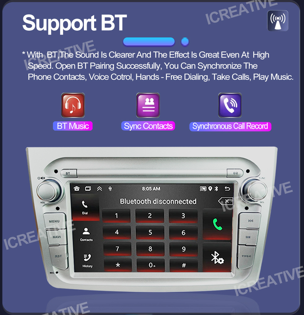 Suitable for 7inch Alfa Romeo Android Car Smart Gps Bluetooth Wireless Central Navigation All-In-One Machine