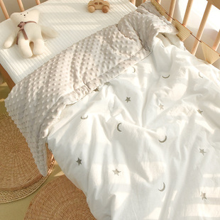 Baby Pure Cotton Quilt Washed Cotton Embroidered Air Conditioning Quilt Beanie Velvet Comfort Cover Kindergarten Quilt Universal for All Seasons