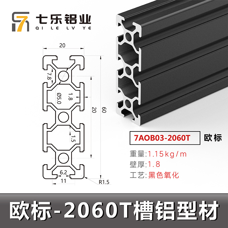 Estándar europeo 2060t * 1,15 negro 1 metro