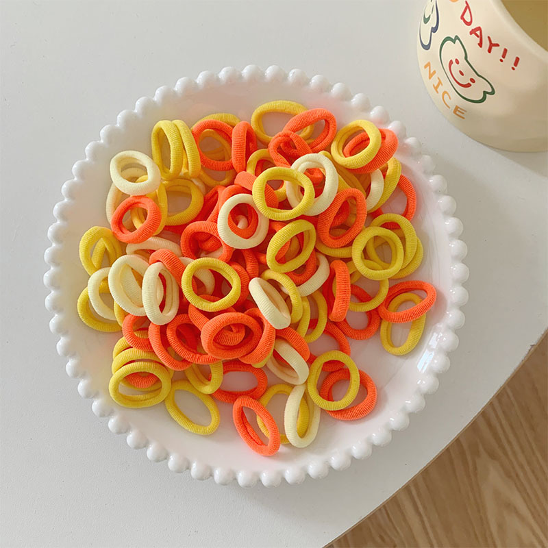 黑色发圈头绳2cm小号拇指圈儿童彩色毛巾圈无接缝皮筋高弹力发