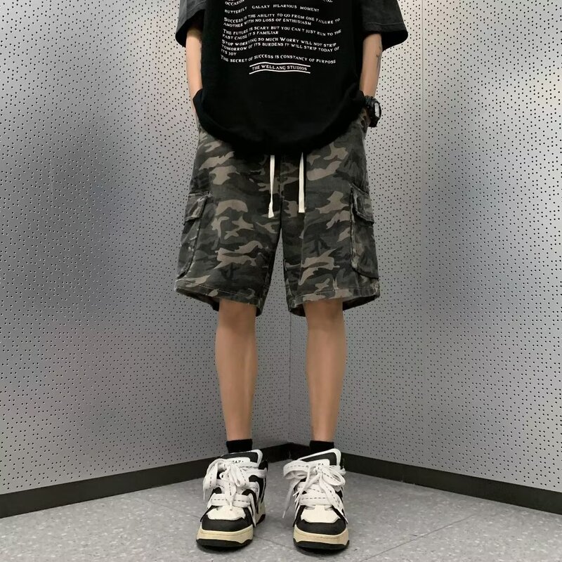 American Style Multi-Pocket Camouflage Work Shorts Men's Summer Trendy Brand Loose Casual Pants Men's Pants