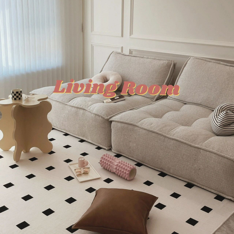 Combinación de bloques de sofá perezoso apartamento pequeño estilo minimalista italiano sala de estar red tecnología de tela sofá tofu individual