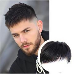 Pinduoduo かつらメンズショートヘア偽インチヘッド交換ブロックシミュレーションかつらピース工場供給ドロップシッピング