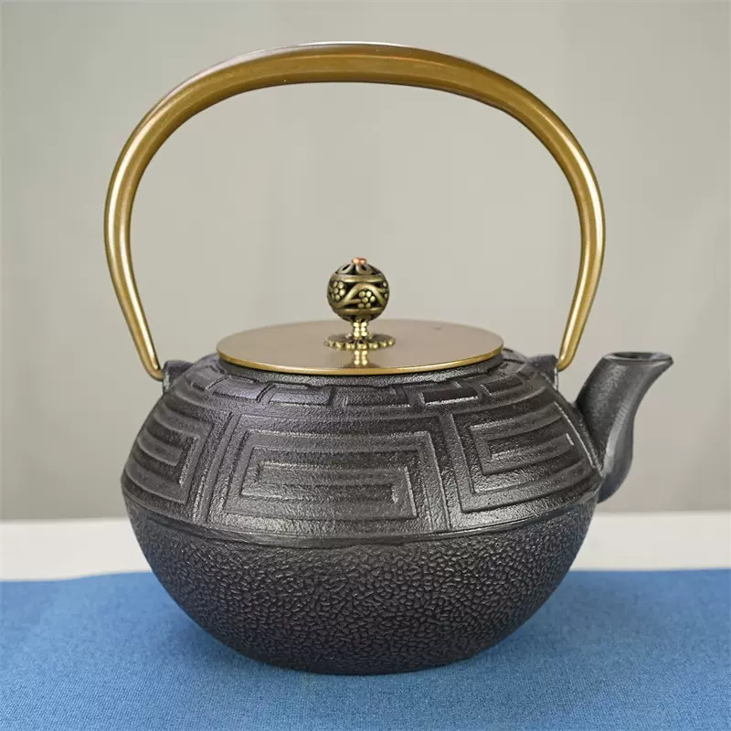 家居简约中式烧水泡茶复古铸铁铁壶样品房摆件间客厅茶具铁艺茶壶