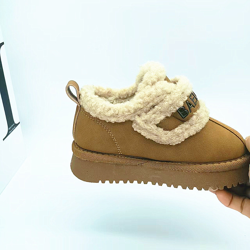 27-37 Tamaño de invierno de niños botas de nieve 2025 nuevas botas cortas para niños con botas de algodón gruesas para bebés calientes