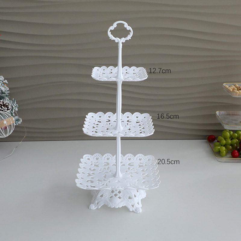 Estilo europeo de tres capas bandeja de la torta merienda estante plato de fruta cumpleaños decoración del partido suministros boda postre Mesa estante de la torta