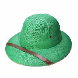 手工草编帽子男头盔帽夏季女透气遮阳渔夫帽皮带装饰定型亲子草帽