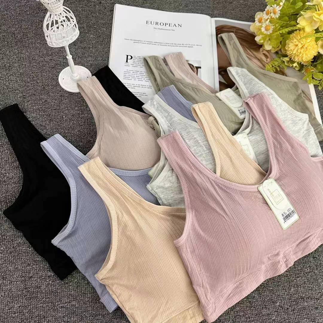 Nueva taza fija sin costuras hermosa espalda sin anillo de acero ropa interior chaleco chaleco cómodo ropa interior damas base sostén al por mayor