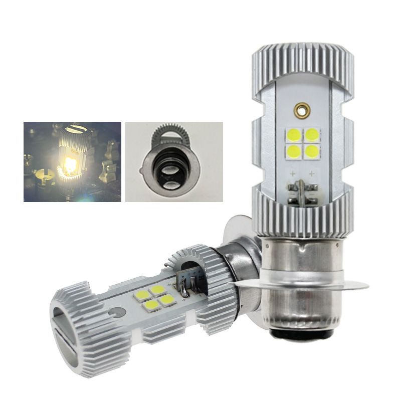 New motorcycle LED headlight H7H4 p15d super bright electric car high beam small bulb daytime running light