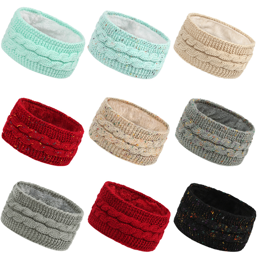 Gebreide haarband winter warm wol oorwarmer voor dames_voghion.com