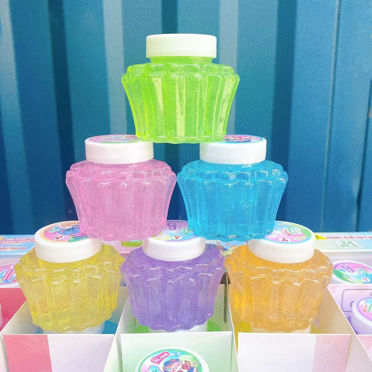 Juguetes para niños Botella pequeña de pegamento espumoso de barro de color 24 en limo Patatas fritas nacaradas de color 1 yuanes al por mayor