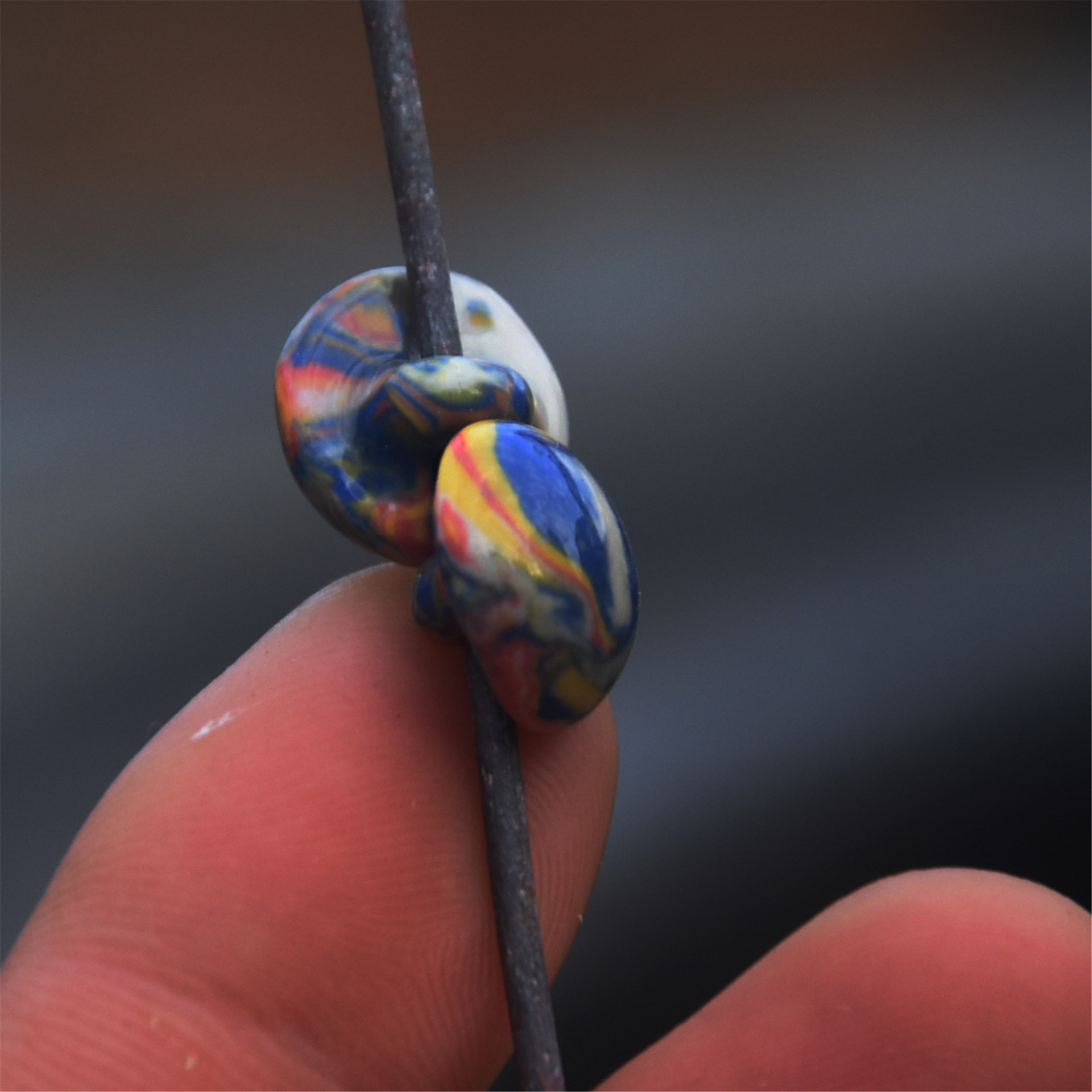 手工陶瓷纽扣绞胎纹路 随机图案蘑菇扣13mm 瓷纽扣可水洗外贸货源