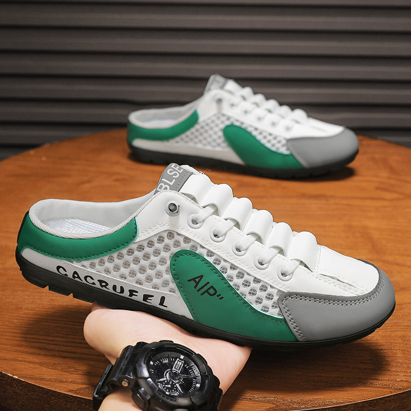 Zapatos de hombre, zapatillas casuales de malla transpirable de verano, zapatillas de red desodorantes, zapatillas de deporte de hombre de suela suave de un pie perezoso, zapatos de moda