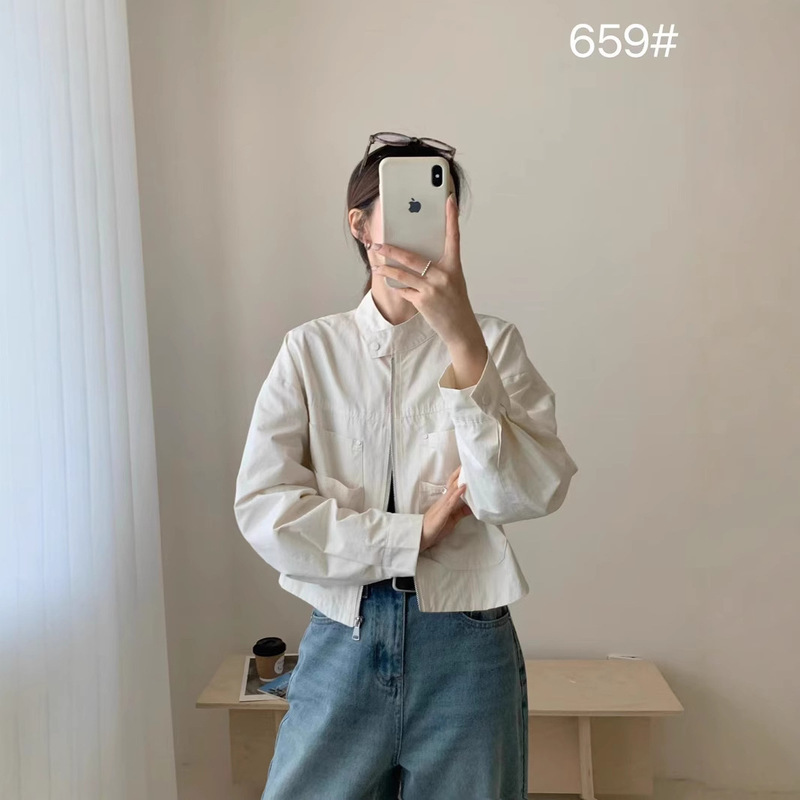 Trendy and Stylish Autumn Long-Sleeve Short Windproof Vintage Flight Jacket for Women, Korean-Style High-End New Women's Outerwear