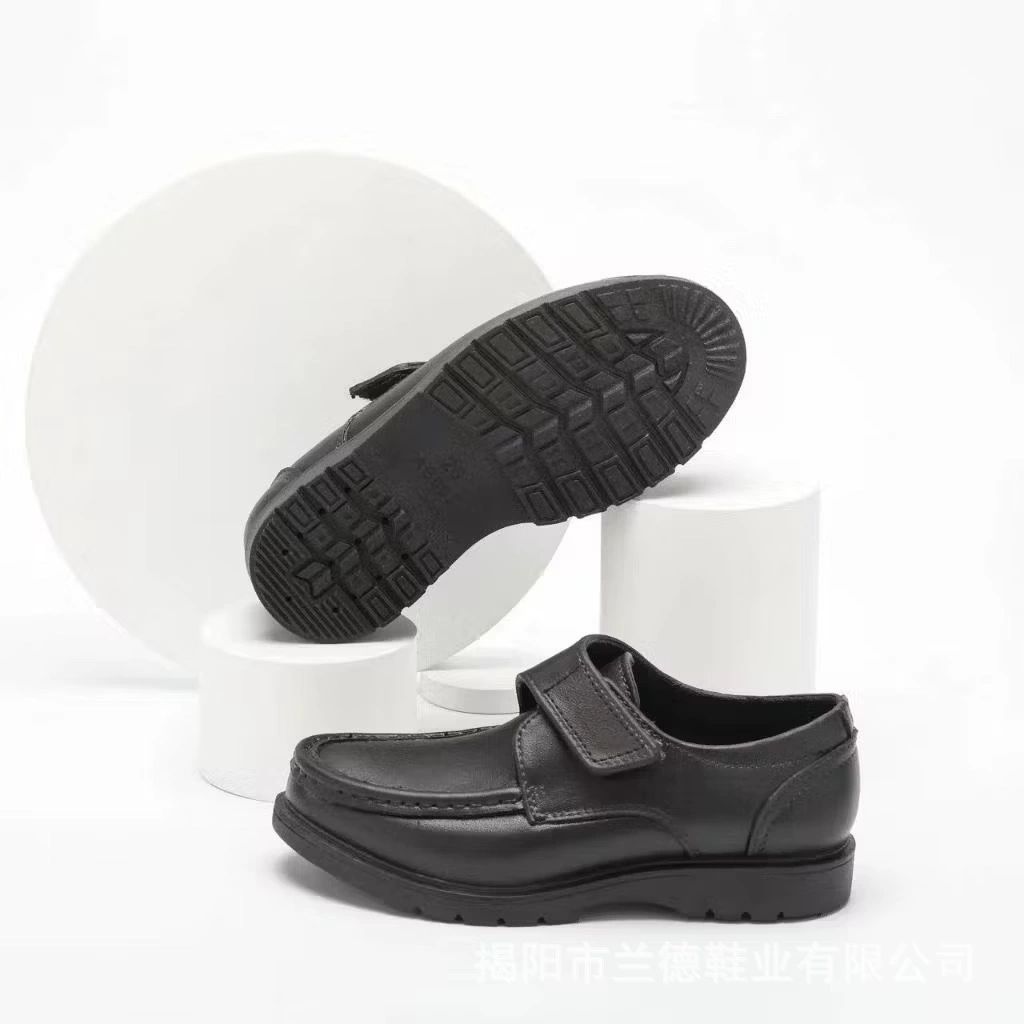 Детские сандалии с низким вырезом и круглым носком, черные туфли для танцев, формальная мягкая обувь из искусственной кожи, весенне-осенняя обувь, нескользящая водонепроницаемая обувь, трансграничная