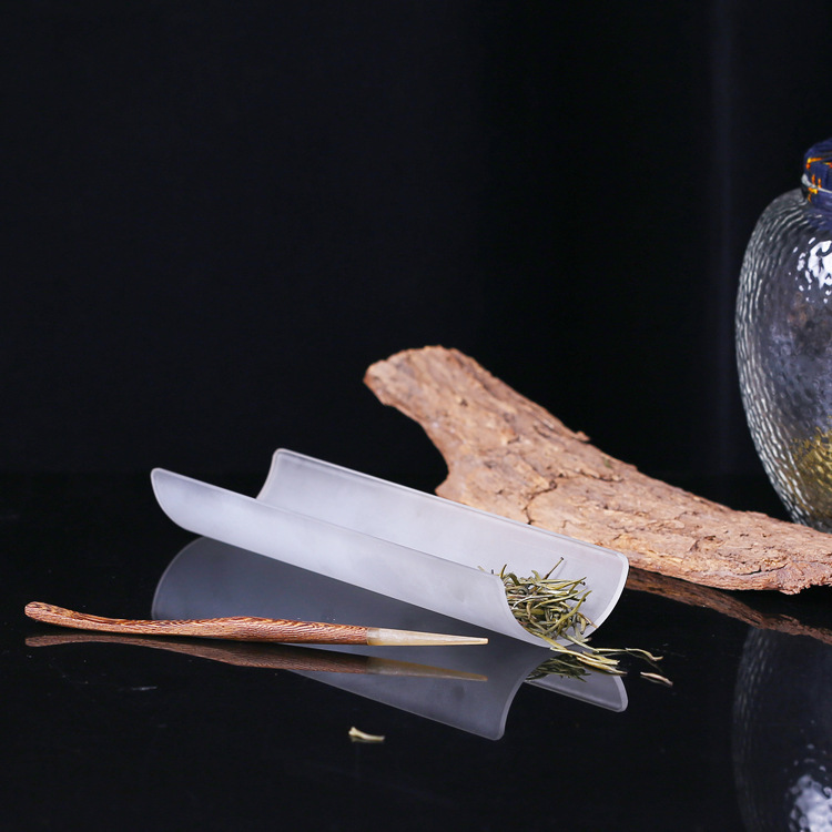 Vidrio de estilo japonés nube transparente niebla té esmerilado té hecho a mano apreciación té de loto dial de té cucharadita juego de té de Kung Fu partes de la ceremonia del té