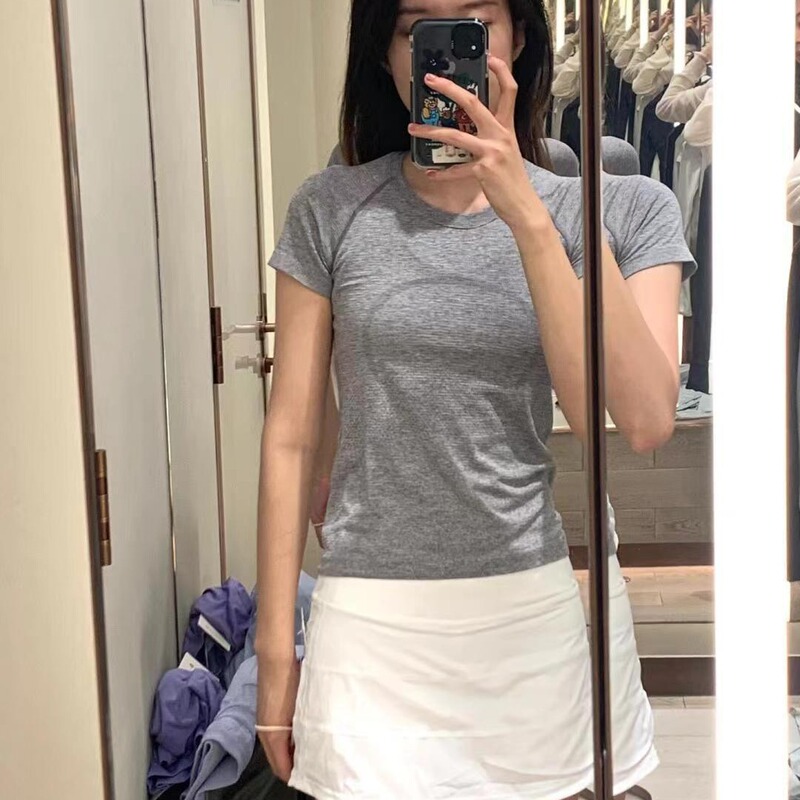 Lulu's Same Style Swiftilytech Sports Short-Sleeved T-Shirt Women's Running Breathable Fitness Wear Outdoor Yoga Top