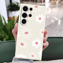 跨境爆小清新彩绘粉色花朵适用三星S25+硅胶保护文艺防摔手机壳