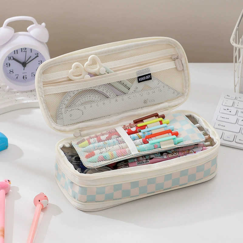 Telescopic Pencil Case, Large-Capacity Zipper Pouch, Expandable Design, Multiple Prints