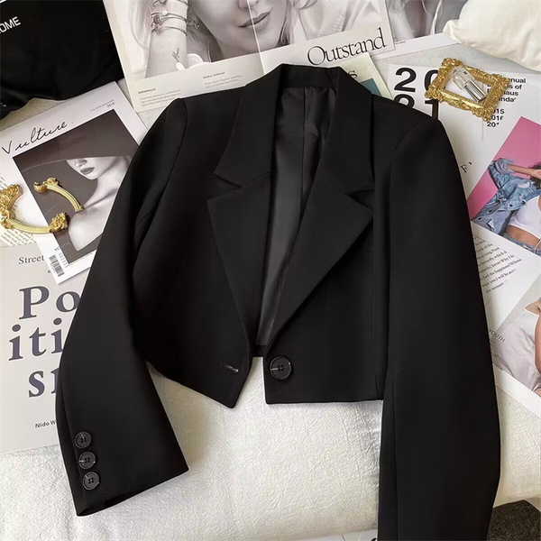 Autumn short white classic suit jacket