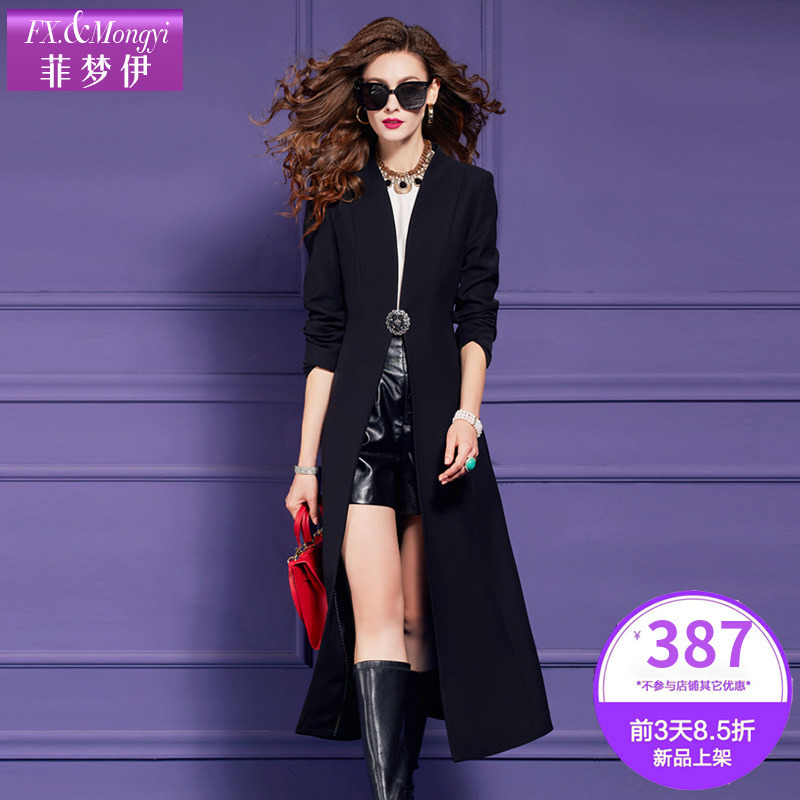 Fimoni Suit Coat Coat Women's Mid-length 2024 Autumn French Simple OL Adept Slim Elegant Coat