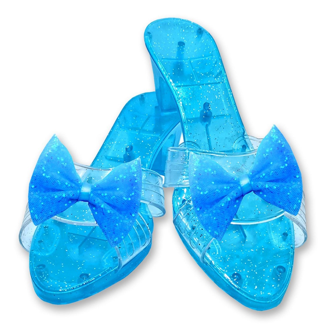 Venta caliente transfronteriza para vestir a la casa zapatos de juguete zapatos de princesa antideslizantes arco rosa azul púrpura niña tacones altos regalo