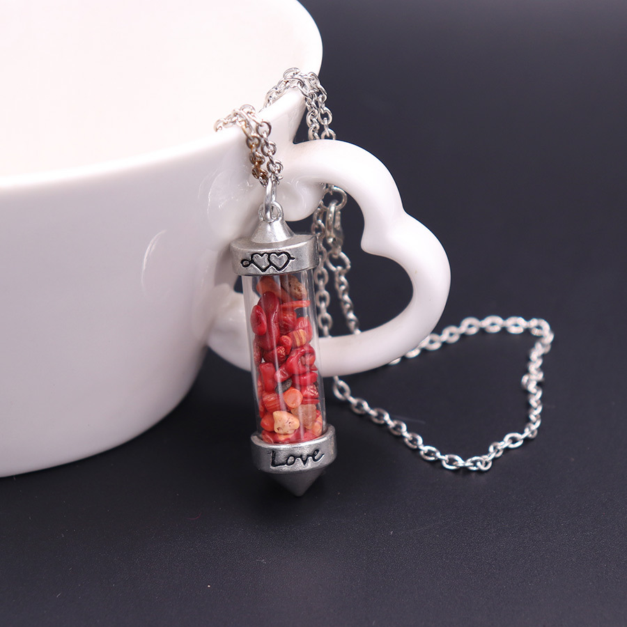 Nuevo collar largo de cristal con doble punta cónica y piedras trituradas, estilo corazón, amor, pareja, cadena para suéter, venta al por mayor image 10
