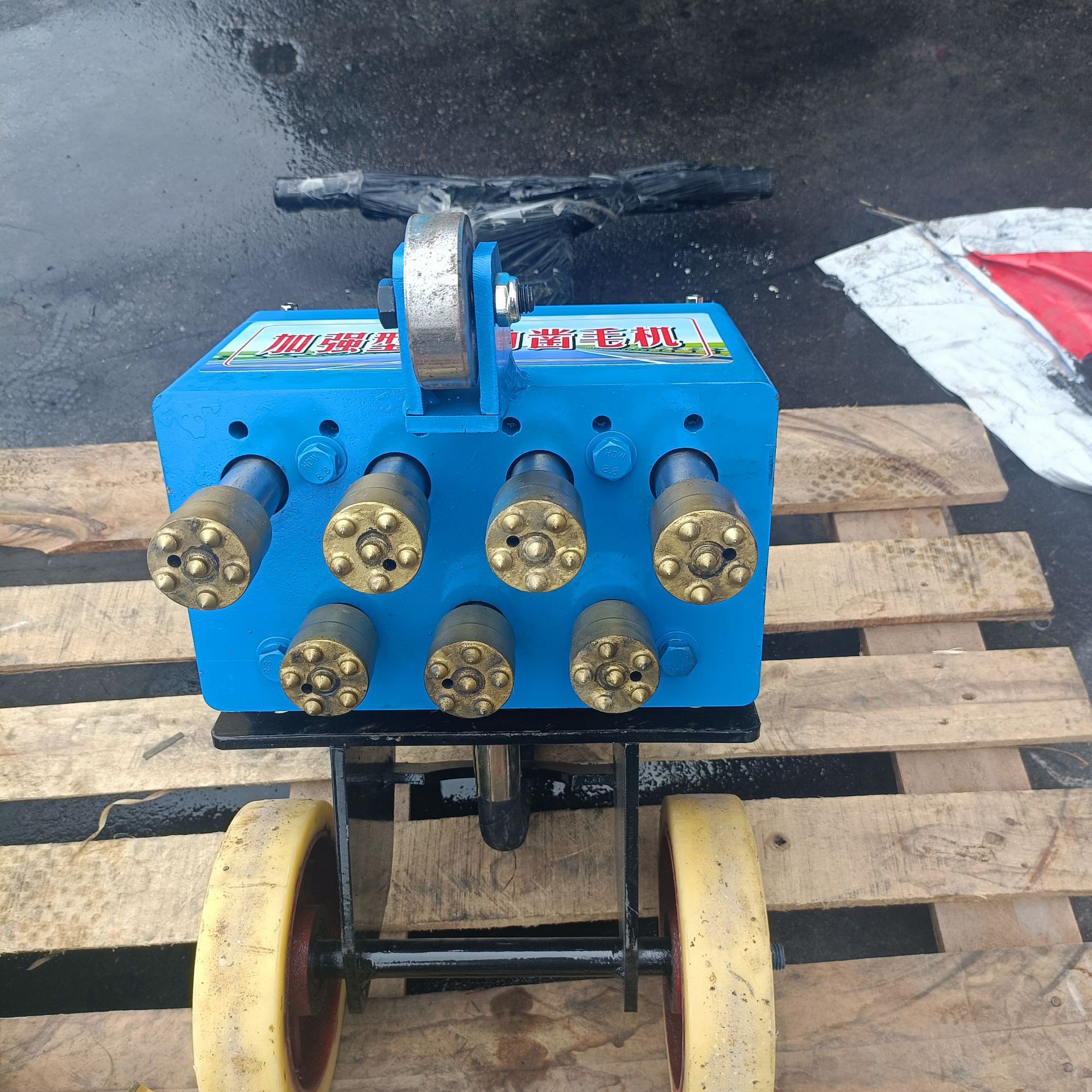 手推式凿毛机7头小型打毛机 混凝土路面拉毛机桥梁隧道沥青凿毛机