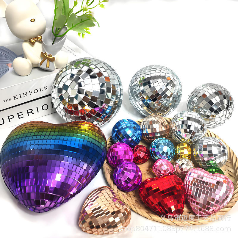 Colorful Mirror Glass Balls 3/4/5/6 Mirror Balls Dosco Balls Party Stage Decorations Cake Decorations