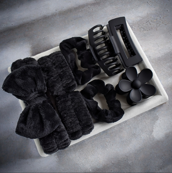 Nuevo 2024 cinturón de pelo suave cinturón de lavado con lazo clip de agarre mate mate multicolor anillo elástico de intestino grueso 8 piezas