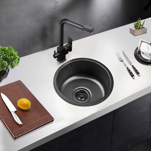 Wholesale black nano bar balcony round small sink single tank package 304 stainless steel kitchen small dishwashing